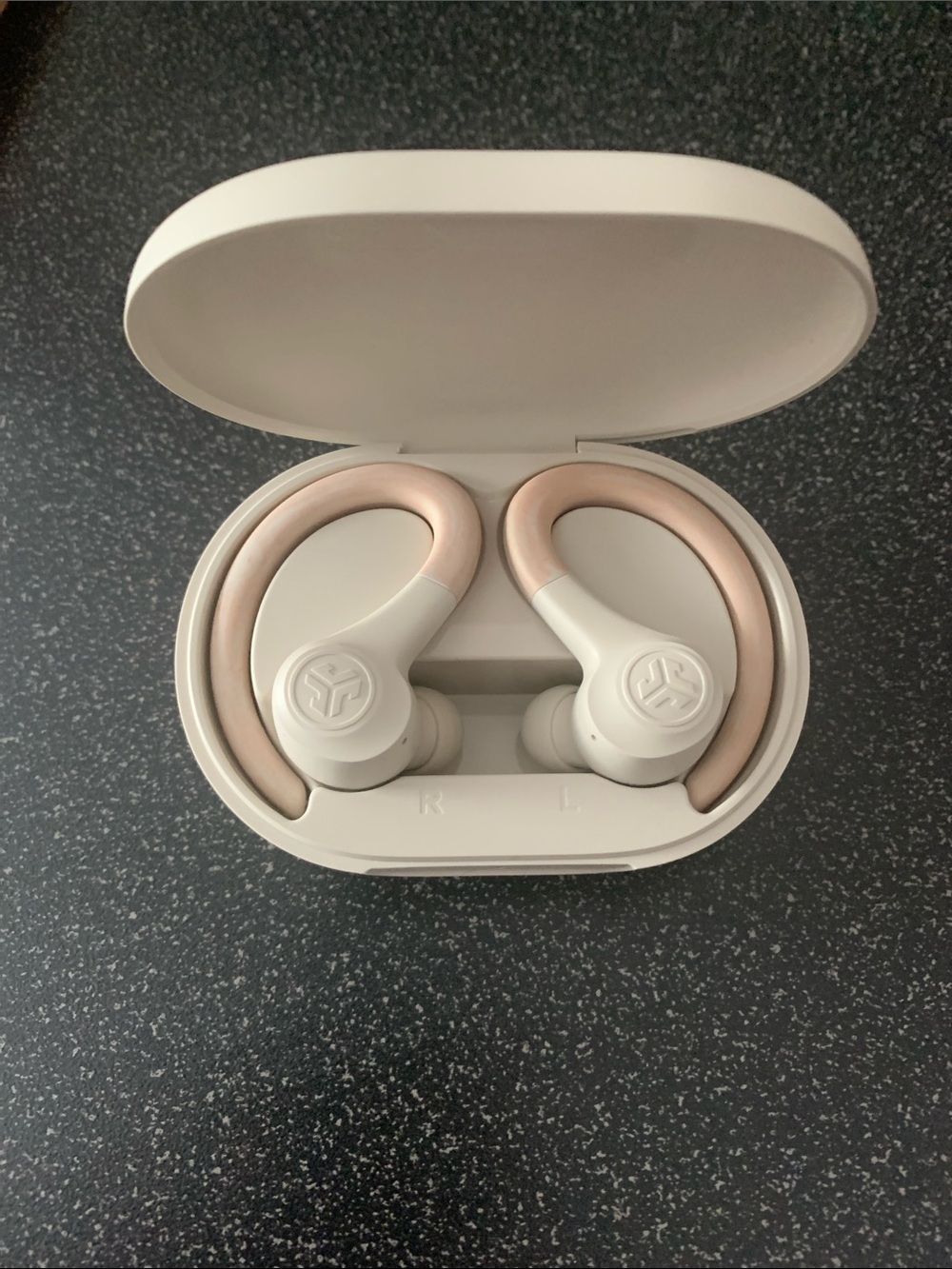 NEW- JLab Sport Earbuds in White and Rose Gold